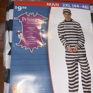 Prisoner Costume Set - Black and White Stripes
